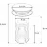 Mexen round click-clack plug with overflow, gold - 79920-50