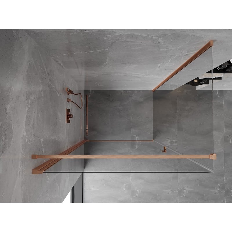 Mexen Mist-B  swing shower cabin 80 x 95 cm, transparent, brushed copper - 8A2T-080-095-65-00
