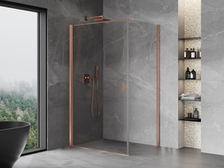 Mexen Mist-B cabine de duche com porta dobrável 80 x 90 cm, transparente, cobre escovado - 8A2T-080-090-65-00
