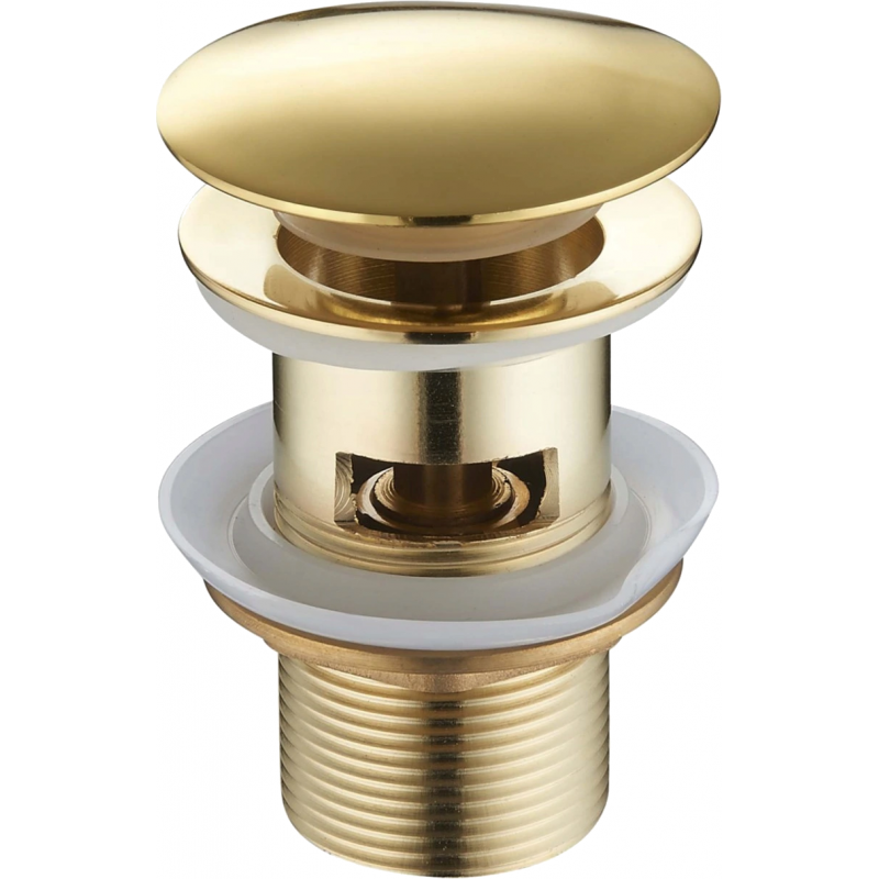 Mexen ronde klik-klak wastafelstop met overloop, goud - 79920-50