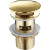 Mexen Klick-Klack-Abfluss rund mit Überlauf, gold - 79920-50