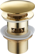 Mexen click-clack round drain stopper with overflow, gold - 79920-50