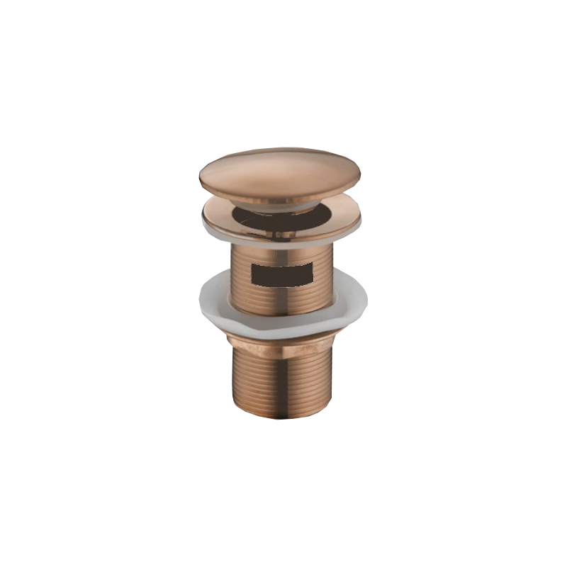 Mexen click-clack plug round with overflow, rose gold - 79920-60
