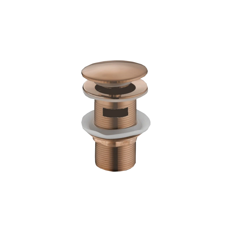 Mexen Klick-Klack-Ablaufventil rund mit Überlauf, Roségold - 79920-60
