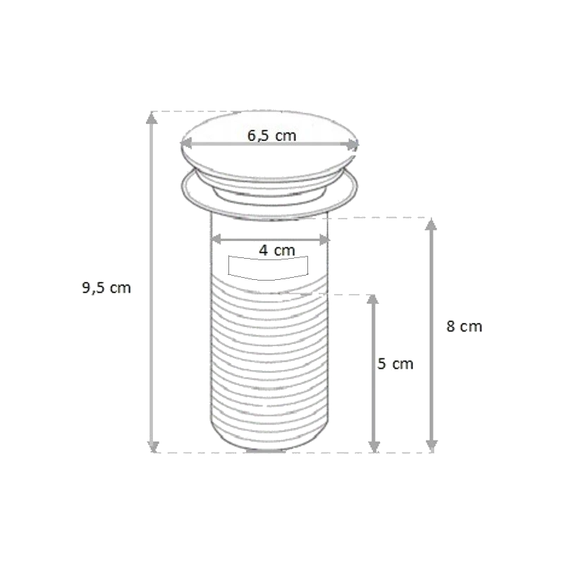 Mexen bouchon clic-clac rond avec trop-plein, graphite - 79920-66