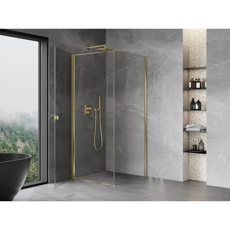 Mexen Mist-B hinged dušikabiin 90 x 90 cm, läbipaistev, kuldne - 8A2T-090-090-50-00
