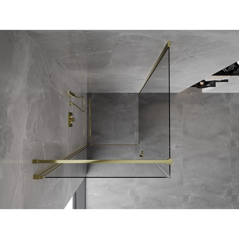 Mexen Mist-B cabina doccia battente 100 x 100 cm, trasparente, oro - 8A2T-100-100-50-00