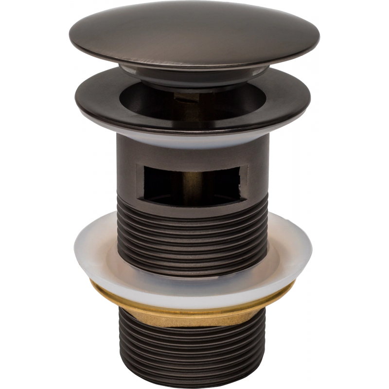 Mexen click-clack plug rond met overloop, grafiet - 79920-66