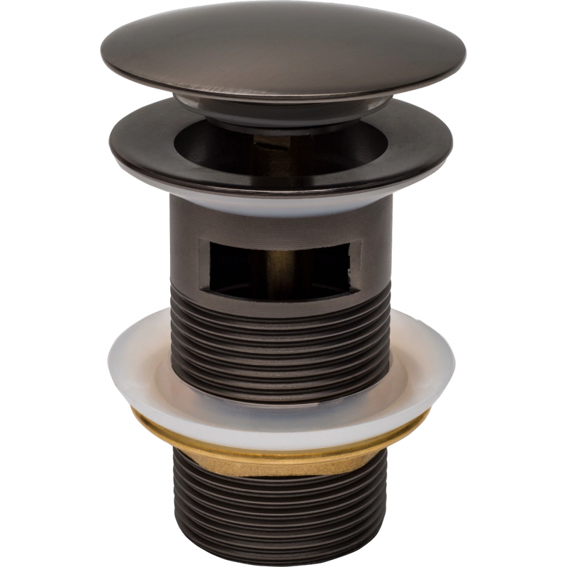 Mexen klick-klack-plugg rund med bräddavlopp, grafit - 79920-66