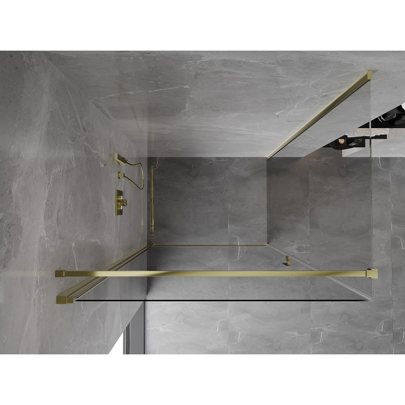 Mexen Mist-B hinged dušinurk 75 x 100 cm, läbipaistev, kuldne - 8A2T-075-100-50-00