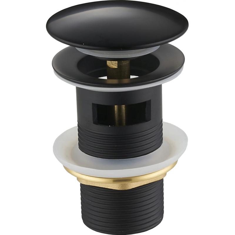 Mexen klik-klak plug rond met overloop, zwart - 79920-70