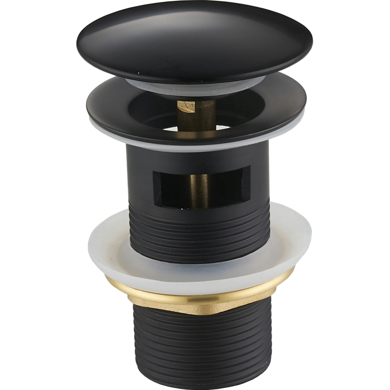Mexen round click-clack plug with overflow, black - 79920-70