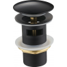 Mexen round click-clack plug with overflow, black - 79920-70