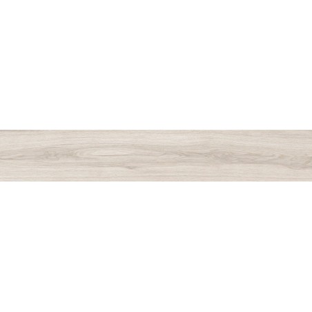 Mexen Hirera Weißes glasiertes Feinsteinzeug rek. G1, holzähnliche Boden- und Wandfliese 120 x 20 cm, matt - TL611-120-020-09