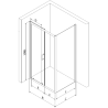 Mexen Apia sliding shower cabin 90 x 80 cm, transparent, chrome + Flat tray, black - 840-090-080-01-00-4070