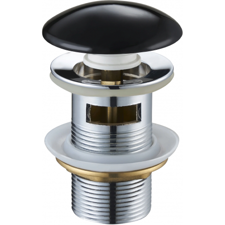 Mexen Click-Clack Stöpsel rund mit Überlauf, schwarze Keramik - 79920-75