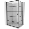 Mexen Mist-B shower enclosure hinged left 90 x 75 cm, black grid, black - 8A2T-090-075-70-77-L