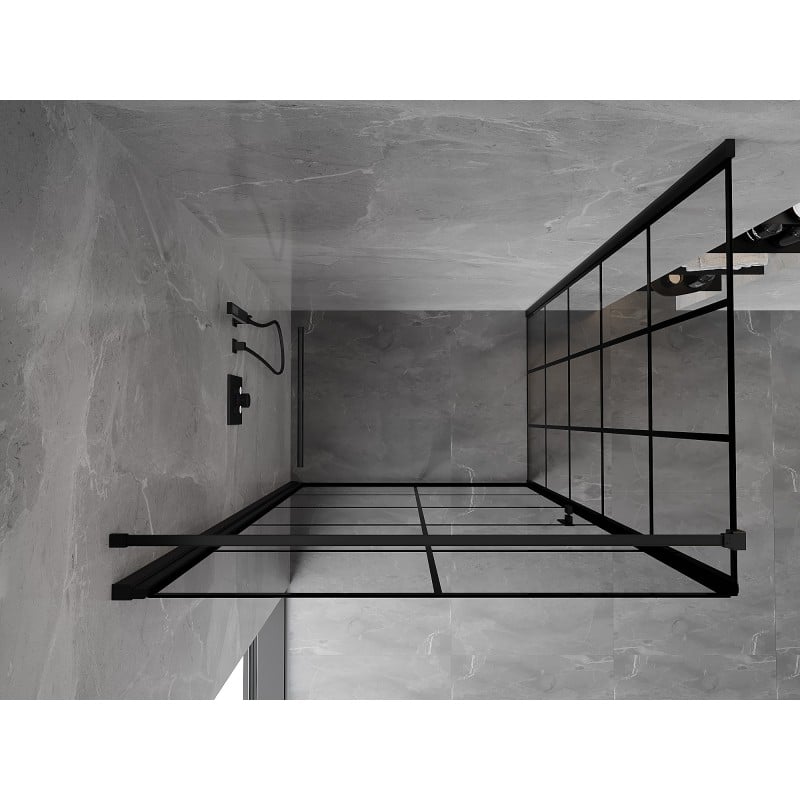 Mexen Mist-B  kabina prysznicowa uchylna lewa 70 x 80 cm, czarna kratka, czarna - 8A2T-070-080-70-77-L