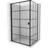 Mexen Mist-B left hinged shower enclosure 100 x 80 cm, black grid, black - 8A2T-100-080-70-77-L