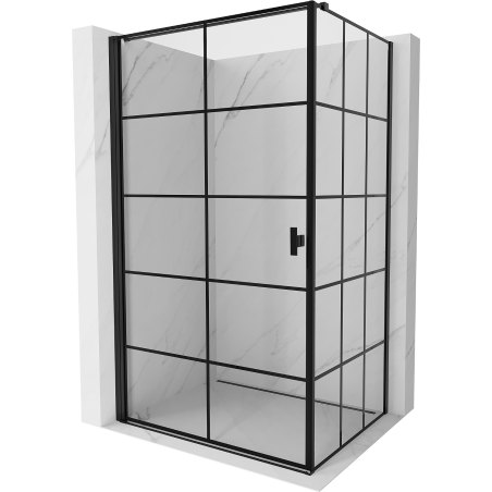 Mexen Mist-B  cabine de douche pivotante gauche 100 x 85 cm, grille noire, noire - 8A2T-100-085-70-77-L