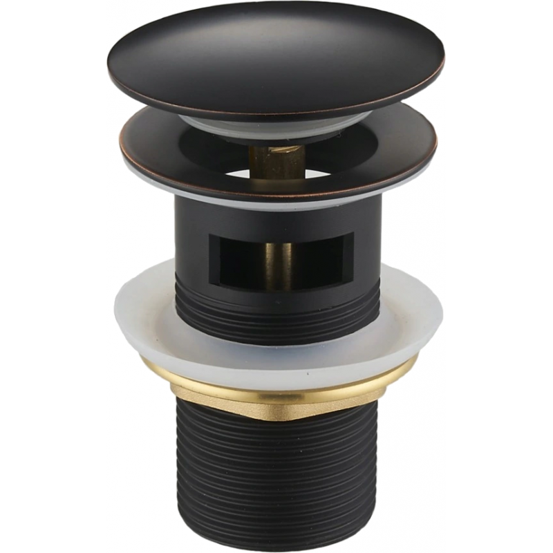 Mexen tappo clic-clac rotondo con troppopieno, nero antico - 79920-79