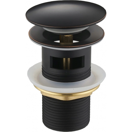 Mexen click-clack plug round with overflow, antique black - 79920-79