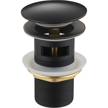 Mexen tappo clic-clac rotondo con troppopieno, nero antico - 79920-79