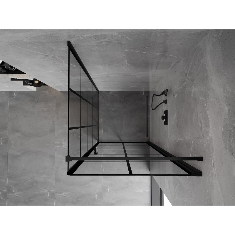 Mexen Mist-B kabina prysznicowa uchylna prawa 90 x 90 cm, czarna kratka, czarna - 8A2T-090-090-70-77-P