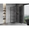 Mexen Mist-B kabina prysznicowa uchylna prawa 90 x 90 cm, czarna kratka, czarna - 8A2T-090-090-70-77-P
