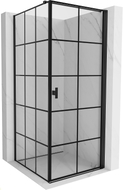 Mexen Mist-B tuš kabina, desna, 100 x 100 cm, crna mreža, crna - 8A2T-100-100-70-77-P