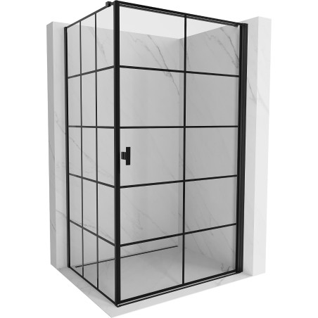 Mexen Mist-B dušinurk, parempoolne 80 x 70 cm, must ruudustik, must - 8A2T-080-070-70-77-P