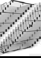 Mexen Mist-B douchecabine scharnierend rechts 80 x 70 cm, zwart raster, zwart - 8A2T-080-070-70-77-P