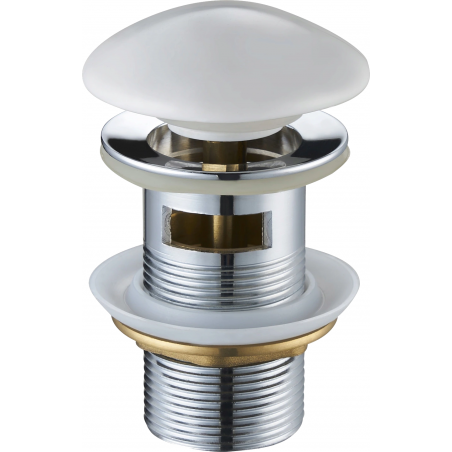 Mexen klik-klak ronde plug met overloop, witte keramiek - 79920-25