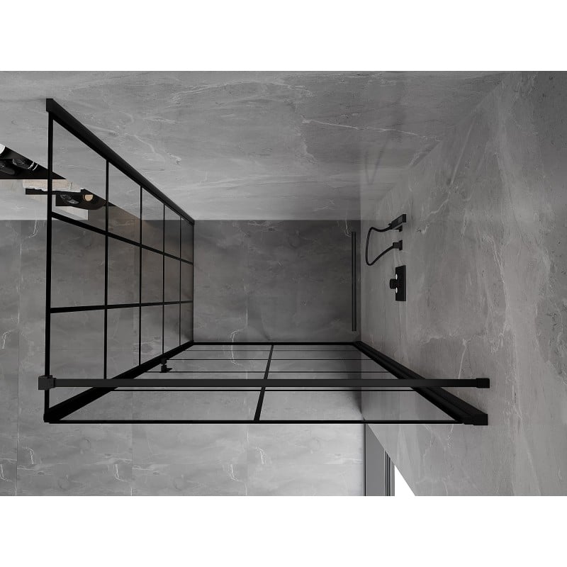 Mexen Mist-B  kabina prysznicowa uchylna prawa 70 x 90 cm, czarna kratka, czarna - 8A2T-070-090-70-77-P