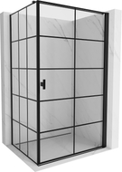 Mexen Mist-B desna preklopna tuš kabina 70 x 110 cm, crna mrežica, crna - 8A2T-070-110-70-77-P