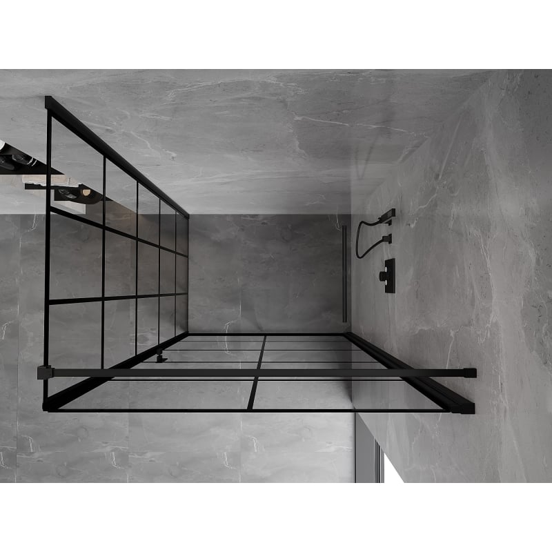 Mexen Mist-B right swing shower cabin 80 x 120 cm, black grid, black - 8A2T-080-120-70-77-P