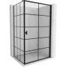 Mexen Mist-B cabine de douche pivotante droite 100 x 120 cm, grille noire, noir - 8A2T-100-120-70-77-P