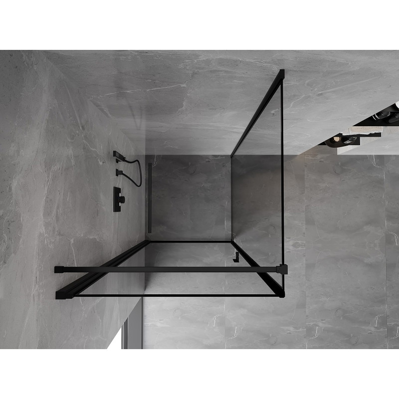 Mexen Mist-B dušinurk, vasak avatav uks 70 x 70 cm, must raam, must - 8A2T-070-070-70-70-L