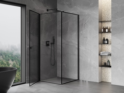 Mexen Mist-B dušinurk, vasak avatav uks 70 x 70 cm, must raam, must - 8A2T-070-070-70-70-L
