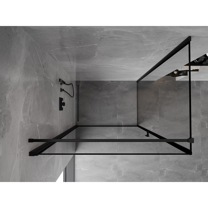 Mexen Mist-B  kabina prysznicowa uchylna lewa 100 x 75 cm, czarna ramka, czarna - 8A2T-100-075-70-70-L