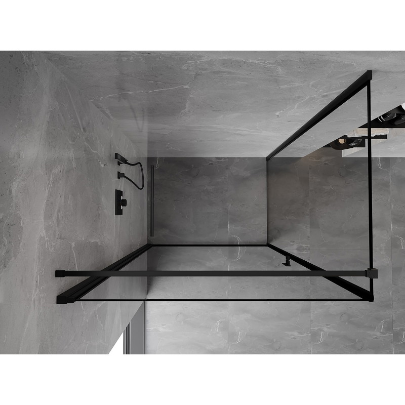 Mexen Mist-B Left-Hinged Shower Cabin 100 x 90 cm, Black Frame, Black - 8A2T-100-090-70-70-L