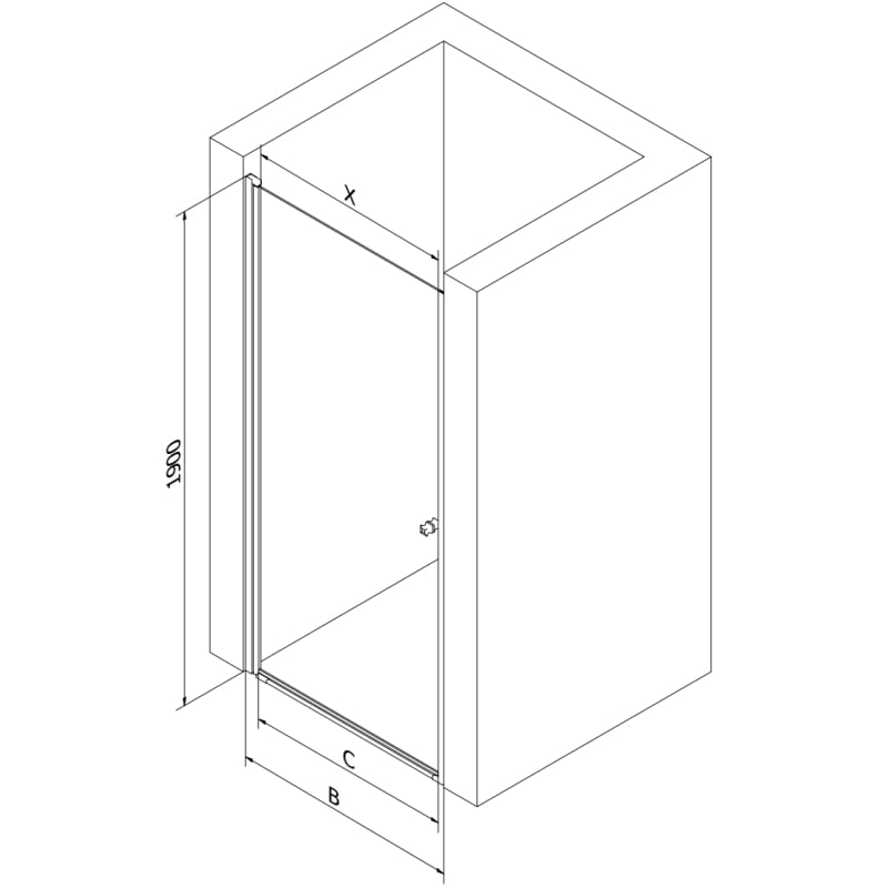 Mexen Pretoria swing shower door 100 cm, transparent, black - 852-100-000-70-00