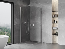 Mexen Mist-B Duo kabina tuš kabine s vratima 95 x 95 cm, prozirna, krom - 8A2-095-095-01-00