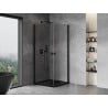 Mexen Mist-B Duo kabina prysznicowa uchylna 75 x 75 cm, transparent, czarna - 8A2-075-075-70-00