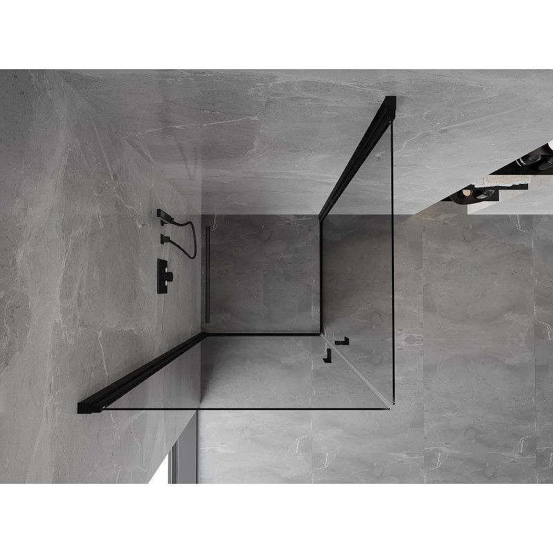 Mexen Mist-B Duo cabine de douche pivotante 90 x 90 cm, transparent, noire - 8A2-090-090-70-00