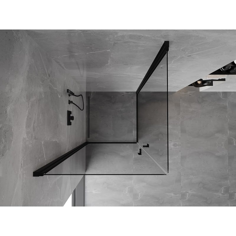 Mexen Mist-B Duo kabina prysznicowa uchylna 95 x 95 cm, transparent, czarna - 8A2-095-095-70-00