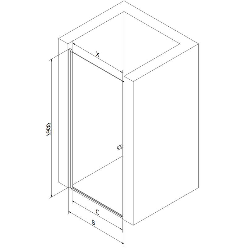 Mexen Pretoria drzwi prysznicowe uchylne 100 cm, grafit, chrom  - 852-100-000-01-40