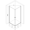 Mexen Pretoria Duo kabina prysznicowa uchylna 100 x 100 cm, transparent, czarna - 852-100-100-70-00-02