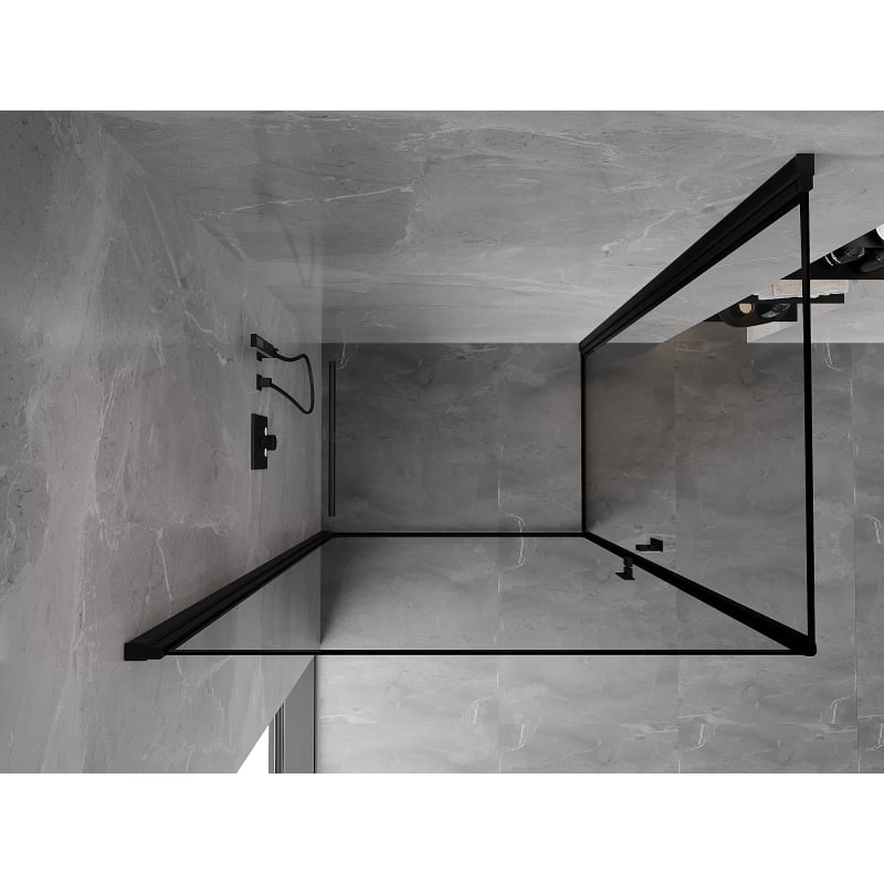 Mexen Mist-B Duo klizna tuš-kabina 70 x 80 cm, crni okvir, crna - 8A2-070L-080P-70-70
