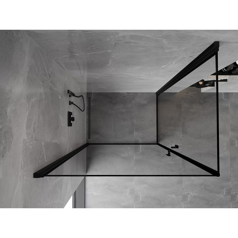 Mexen Mist-B Duo pööratav dušinurk 70 x 80 cm, must raam, must - 8A2-070L-080P-70-70